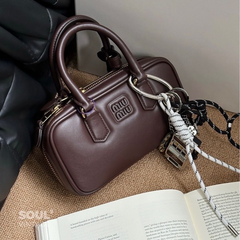 促銷品Miu Miu Arcadie迷你手提單肩包石楠木色