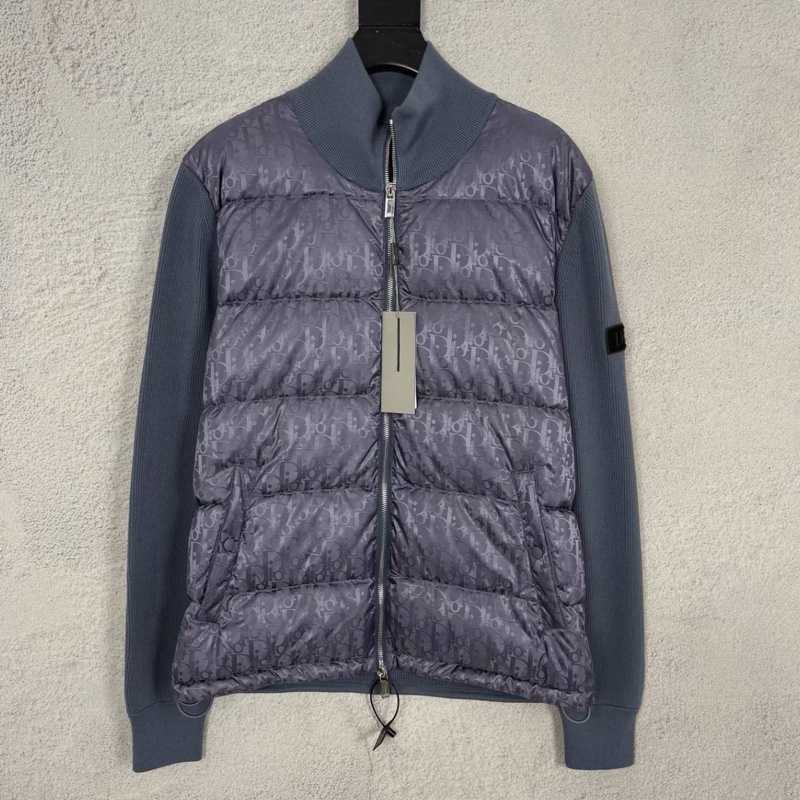 Dior • 滿版老花暗紋針織拼接羽絨夾克 全新有原吊牌✔️-0
