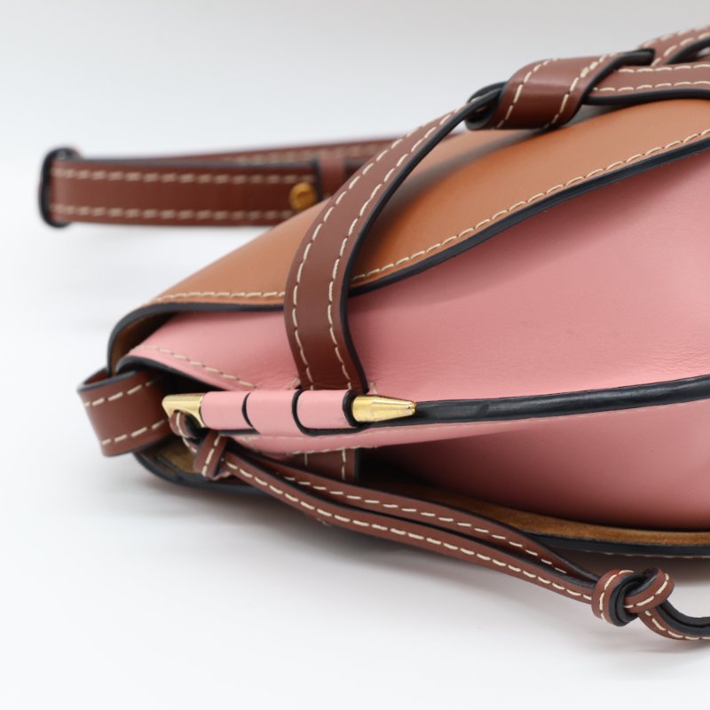 Loewe 羅威 Gate Small 撞色 牛皮斜背包 馬鞍包-7