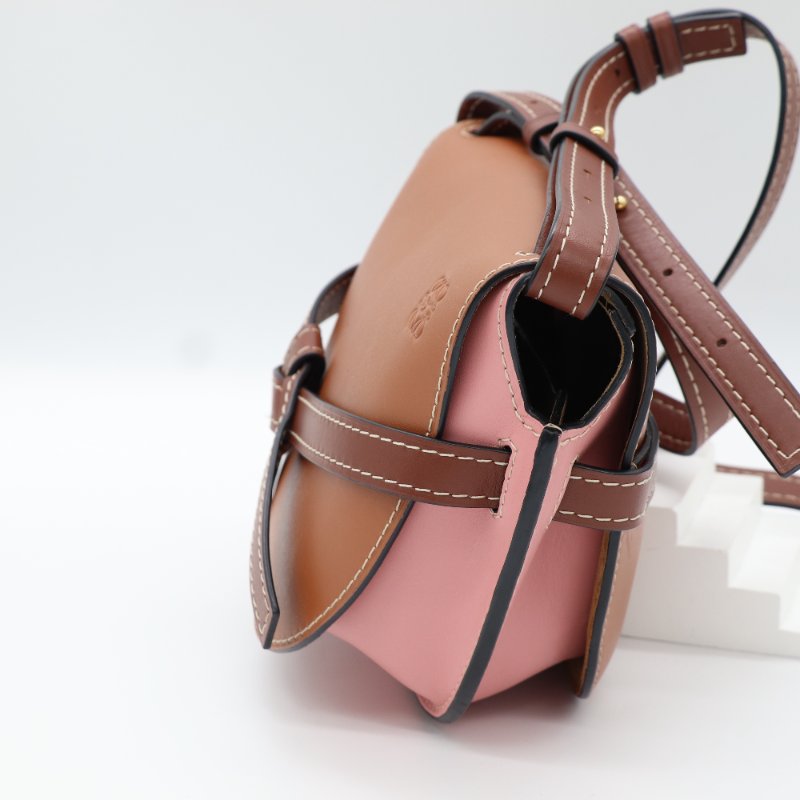 Loewe 羅威 Gate Small 撞色 牛皮斜背包 馬鞍包-10