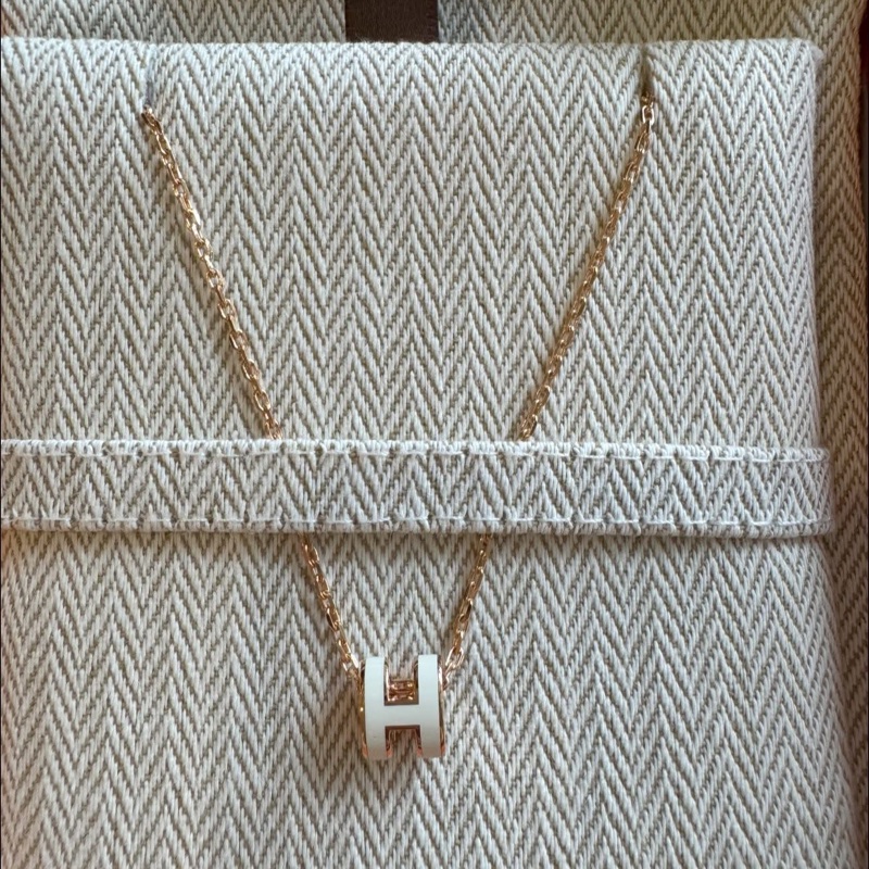 全新Hermes mini pop h項鍊 白色-5