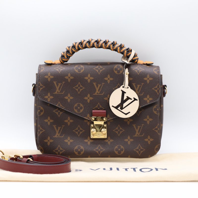Louis Vuitton 路易威登 Monogram Pochette Metis 帆布 金扣手 挽肩背兩用袋-0