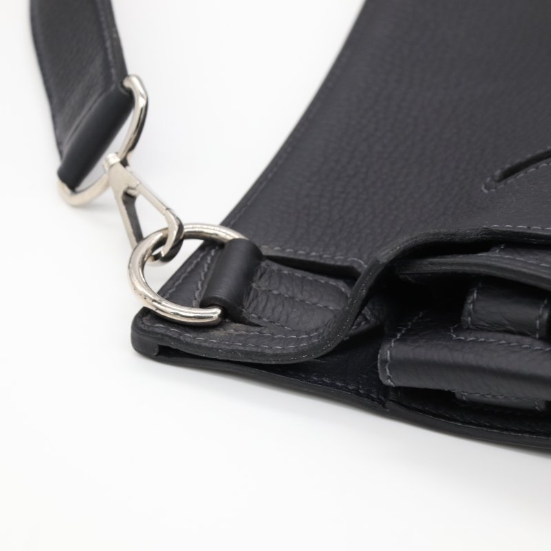 Hermès 愛馬仕 Jypsière 吉普賽 黑色 小牛皮 肩背包 斜背包-11