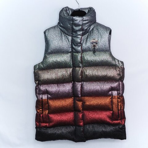 Fendi 芬迪 老佛爺  灰色 黑色 聚酯纖維 羽絨背心 外套