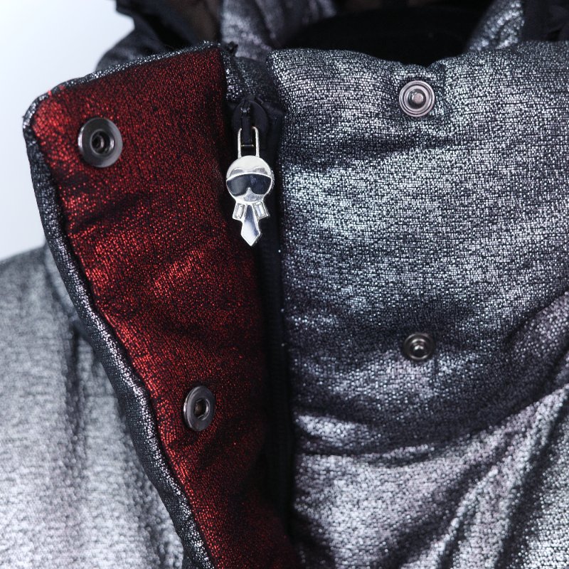 Fendi 芬迪 老佛爺  灰色 黑色 聚酯纖維 羽絨背心 外套-7