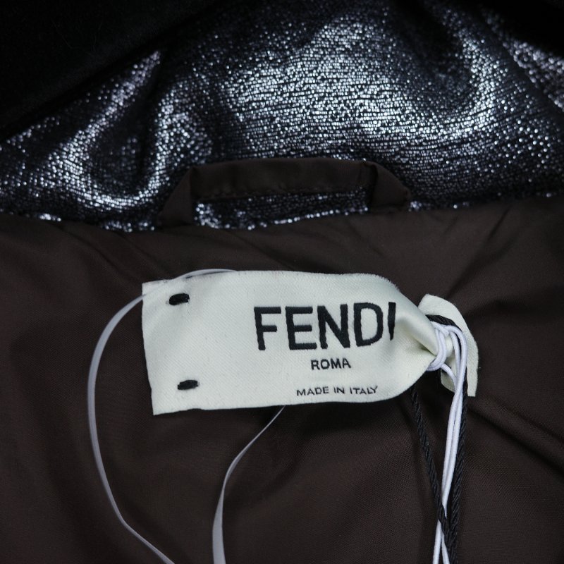 Fendi 芬迪 老佛爺  灰色 黑色 聚酯纖維 羽絨背心 外套-11