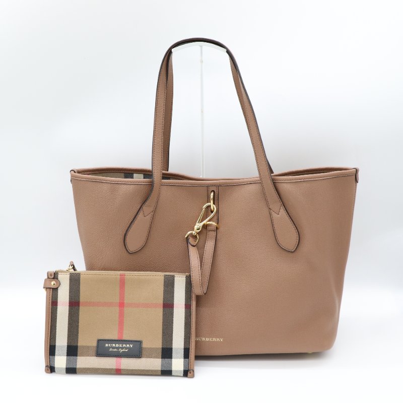Burberry 巴寶莉 Honeybrook 奶茶色 牛皮 托特包 肩背包-1