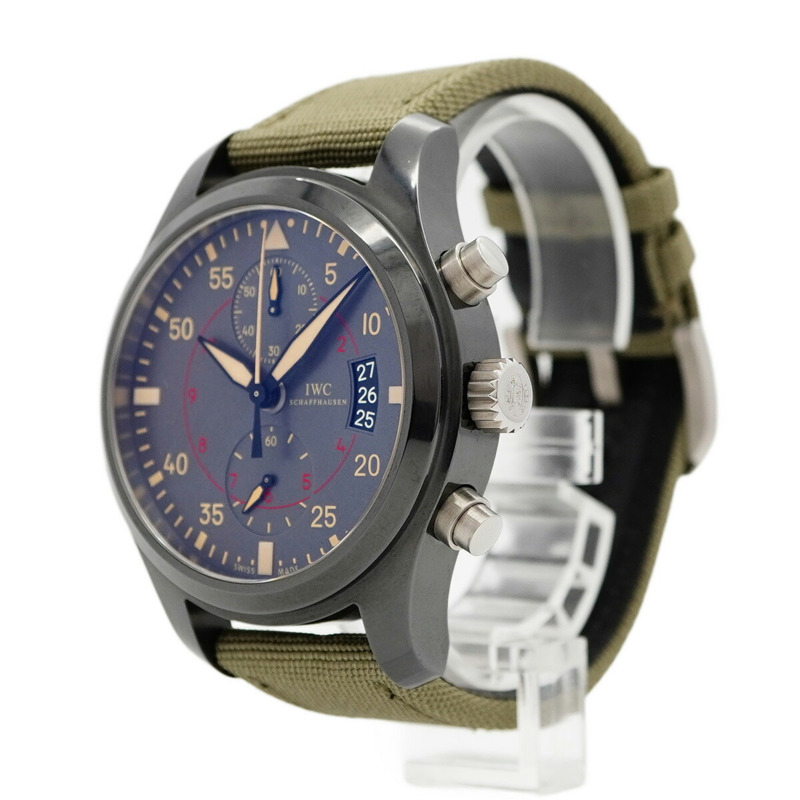 IWC 沙夫豪森飛行員手錶 IW388002 灰色錶盤男士腕錶-2