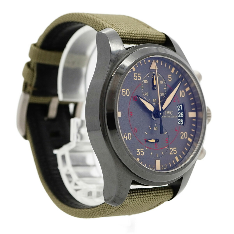 IWC 沙夫豪森飛行員手錶 IW388002 灰色錶盤男士腕錶-3