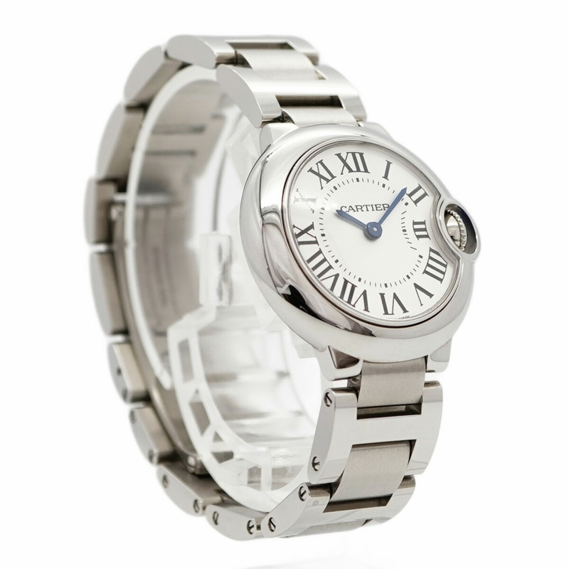 卡地亞 Ballon Bleu W69010Z4 銀色錶盤小姐腕錶-3