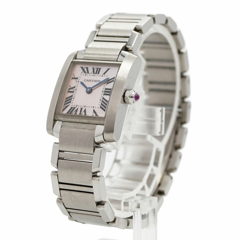 卡地亞 Tank Française SM W51028Q3 粉紅錶盤女錶-2