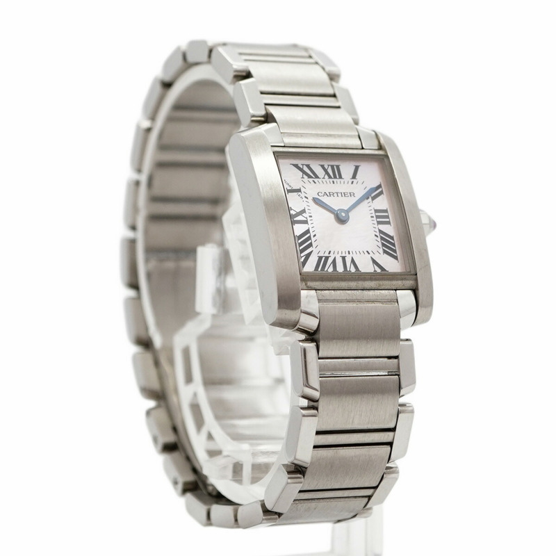 卡地亞 Tank Française SM W51028Q3 粉紅錶盤女錶-3