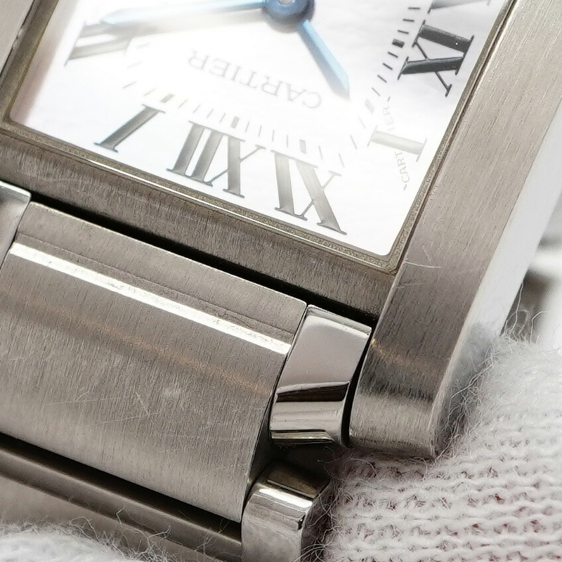 卡地亞 Tank Française SM W51028Q3 粉紅錶盤女錶-7