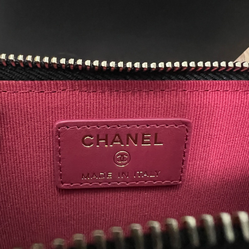 CHANEL 19 羊皮黑金 拉鍊L型卡包 (全配)-11