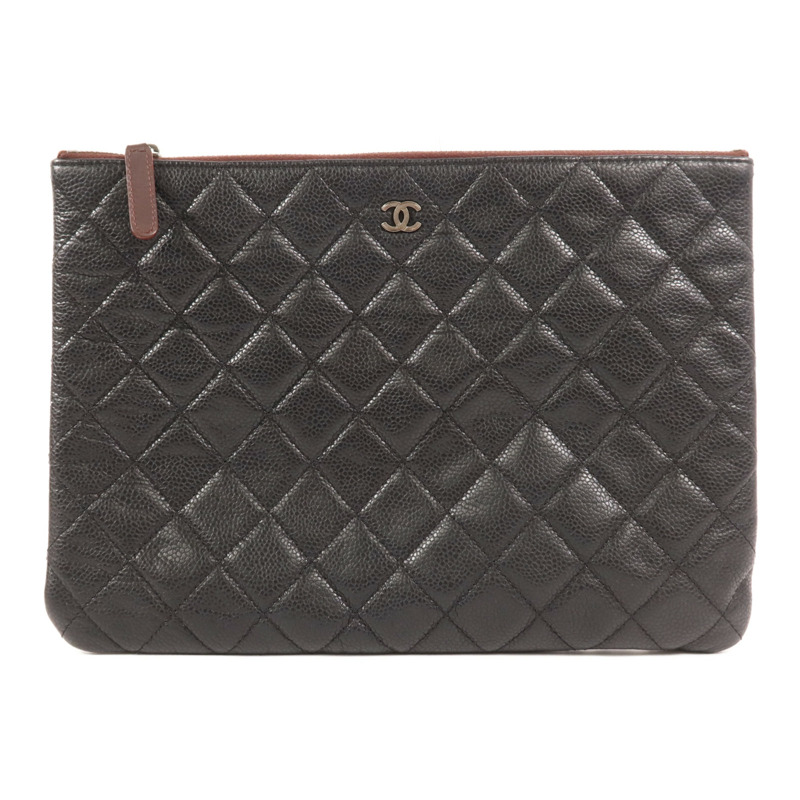 CHANEL 牛皮皮革Clutch金扣手拿包-0