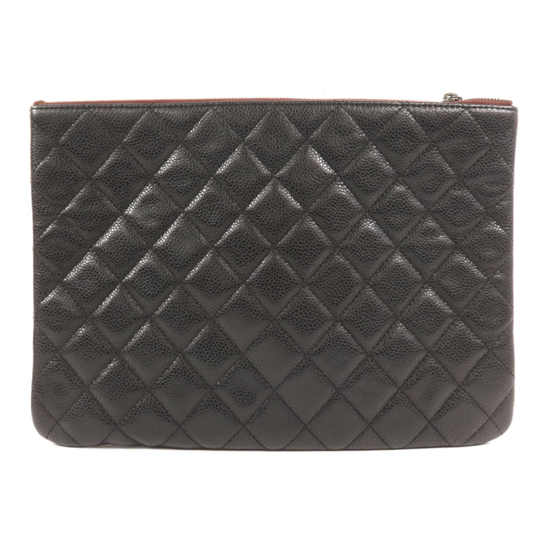 CHANEL 牛皮皮革Clutch金扣手拿包-1