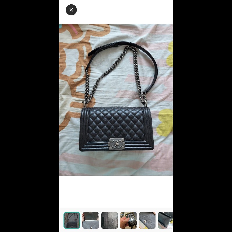 boy chanel 黑銀荔枝皮-5