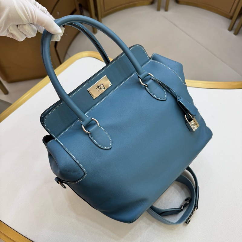Hermes box牛仔藍26 牛奶盒子手提包肩背包-1