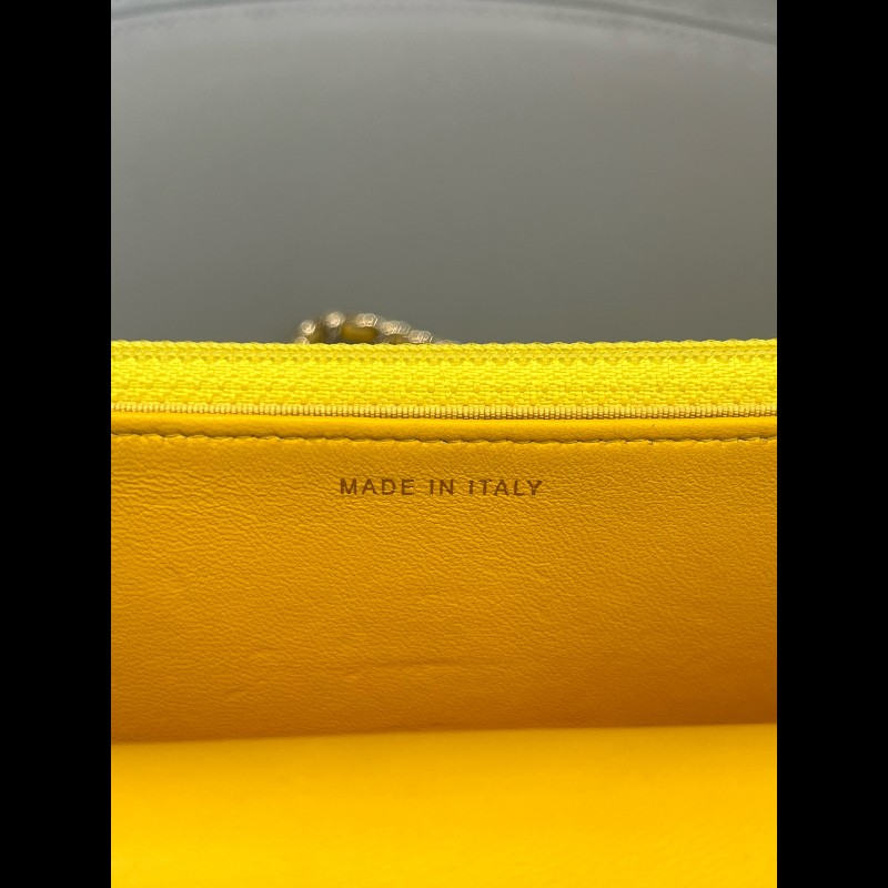 Chanel 黃色絲絨woc鏈條包 發財包-5