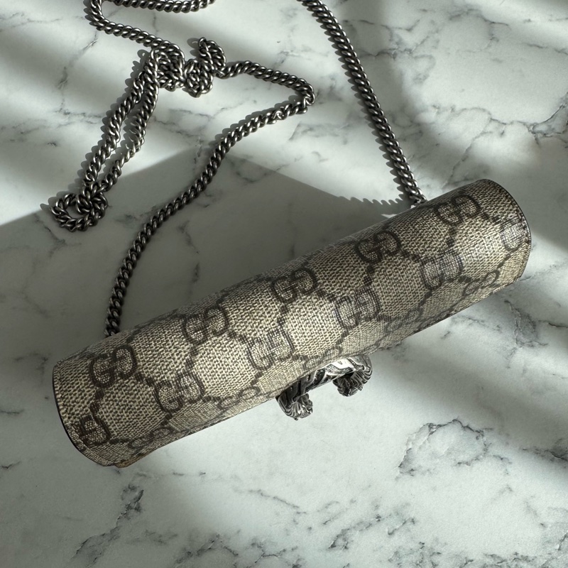 Gucci咖pvc mini酒神鏈包-2