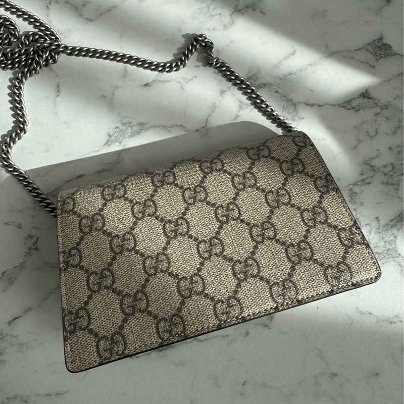 Gucci咖pvc mini酒神鏈包-6