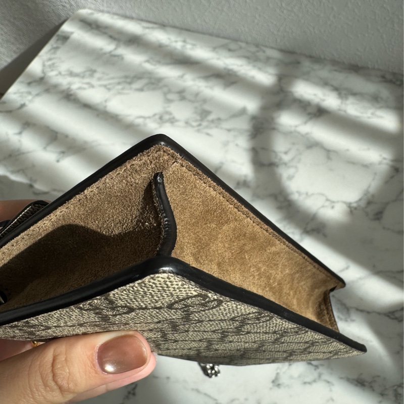 Gucci咖pvc mini酒神鏈包-7