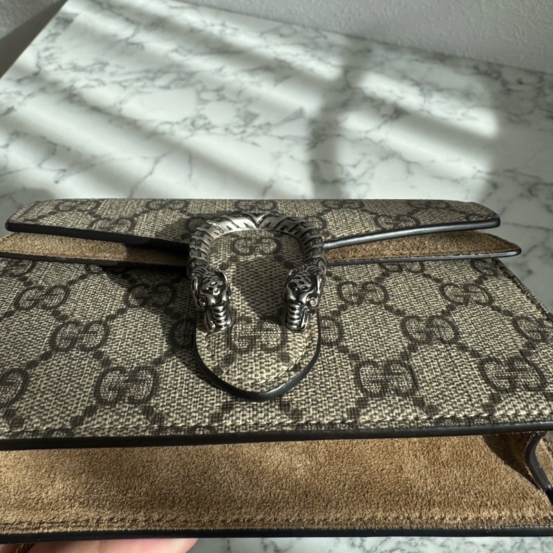 Gucci咖pvc mini酒神鏈包-11