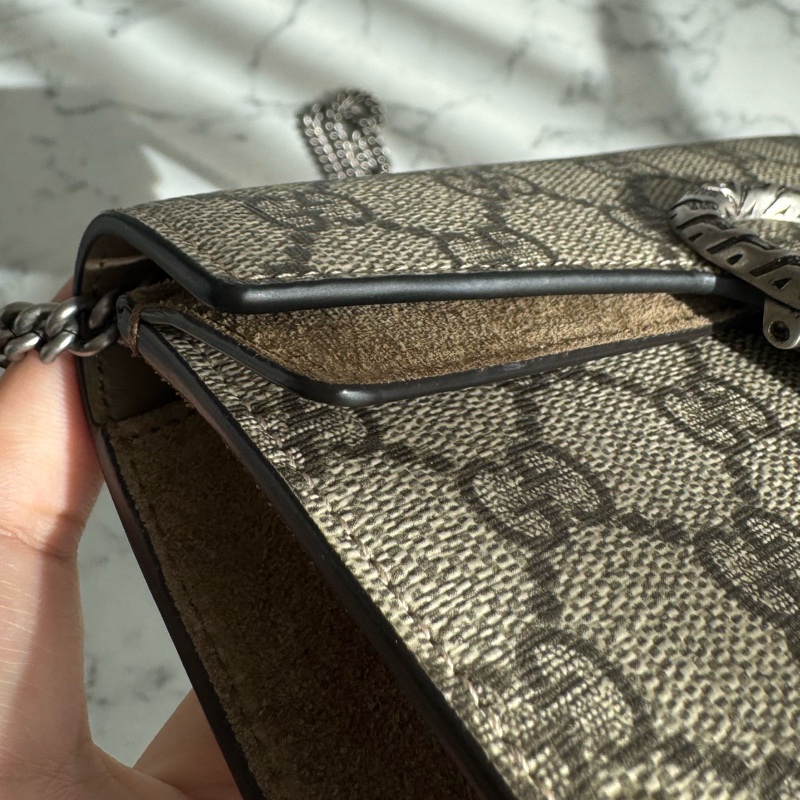 Gucci咖pvc mini酒神鏈包-12