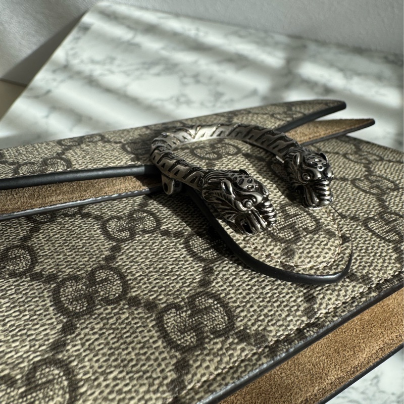 Gucci咖pvc mini酒神鏈包-16