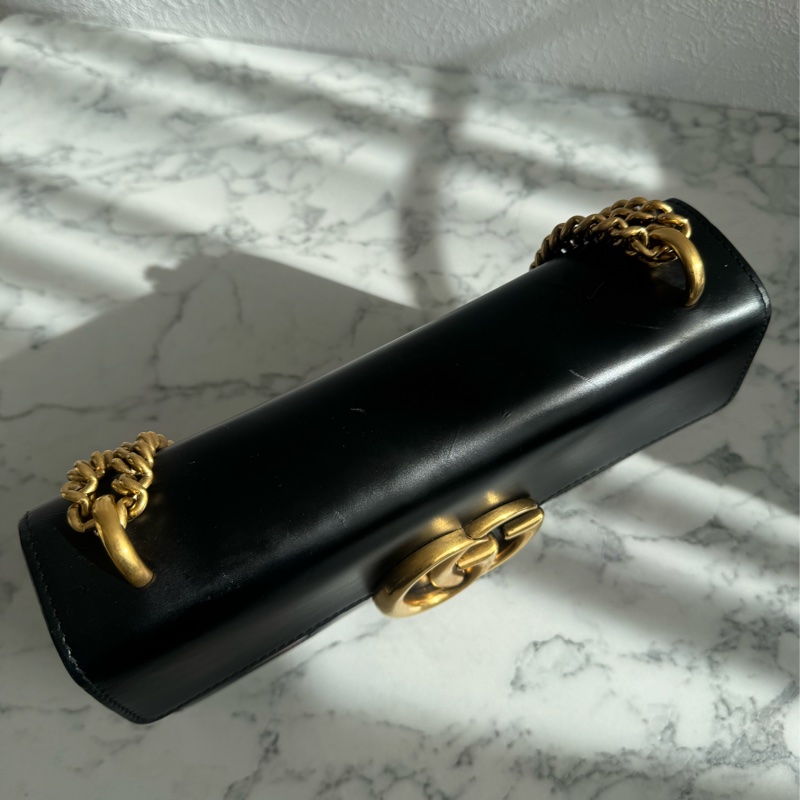 Gucci黑色皮革紅愛心鏈包 限定款✨✨-4