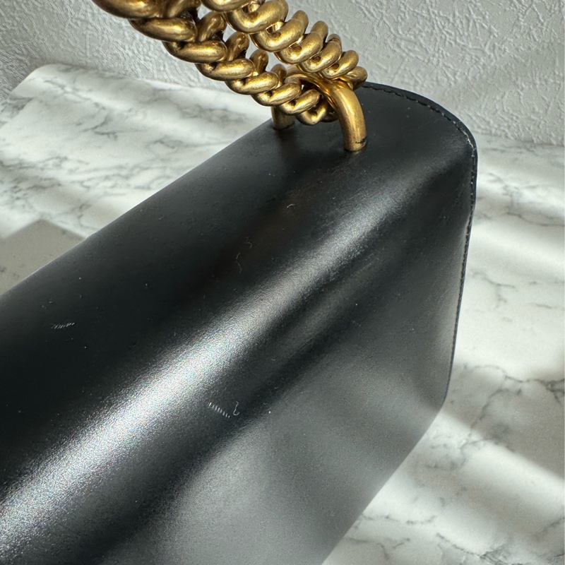 Gucci黑色皮革紅愛心鏈包 限定款✨✨-11