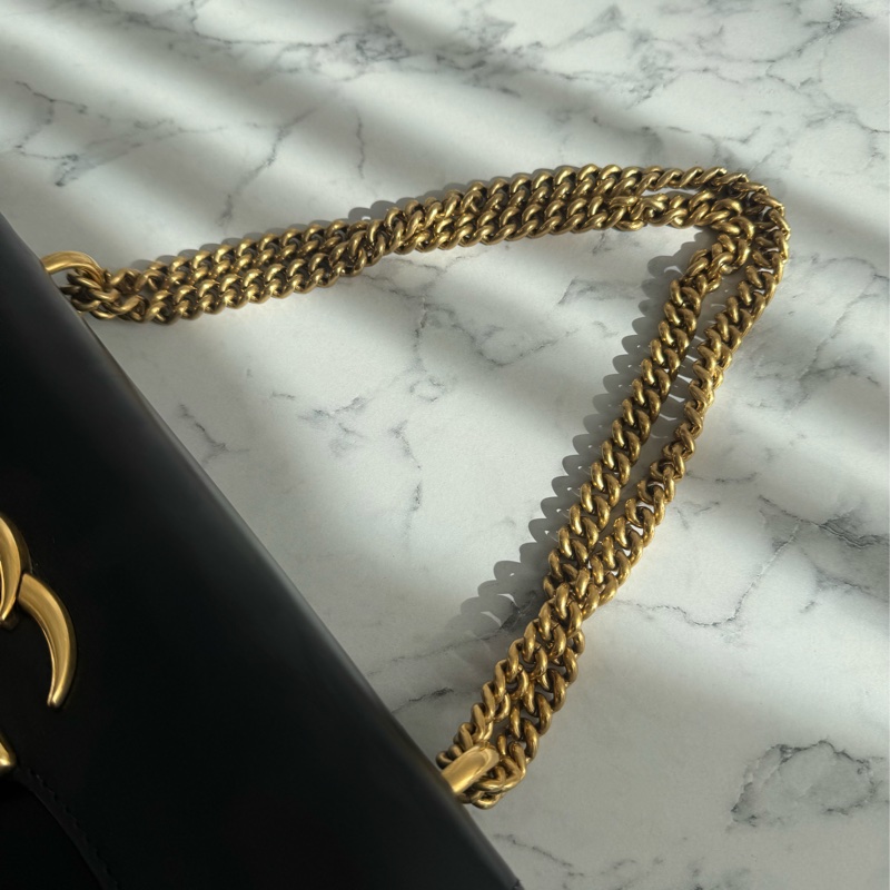 Gucci黑色皮革紅愛心鏈包 限定款✨✨-53