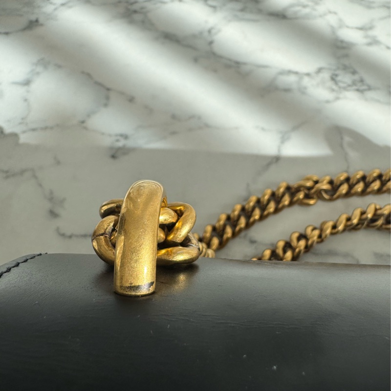 Gucci黑色皮革紅愛心鏈包 限定款✨✨-61