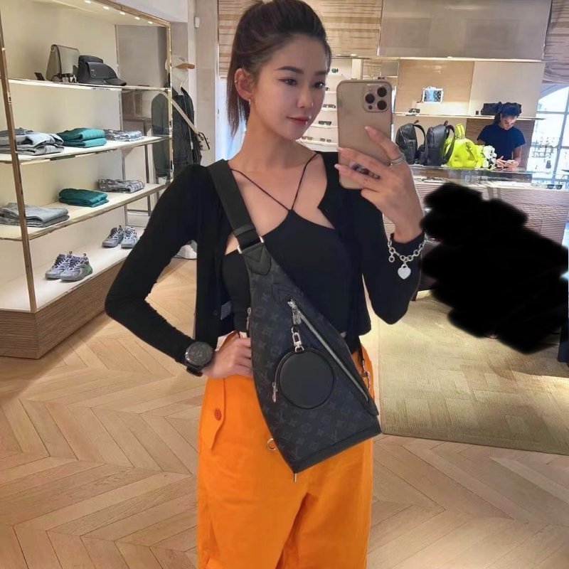 LOUIS VUITTON Duo斜背包 - 灰老花-9