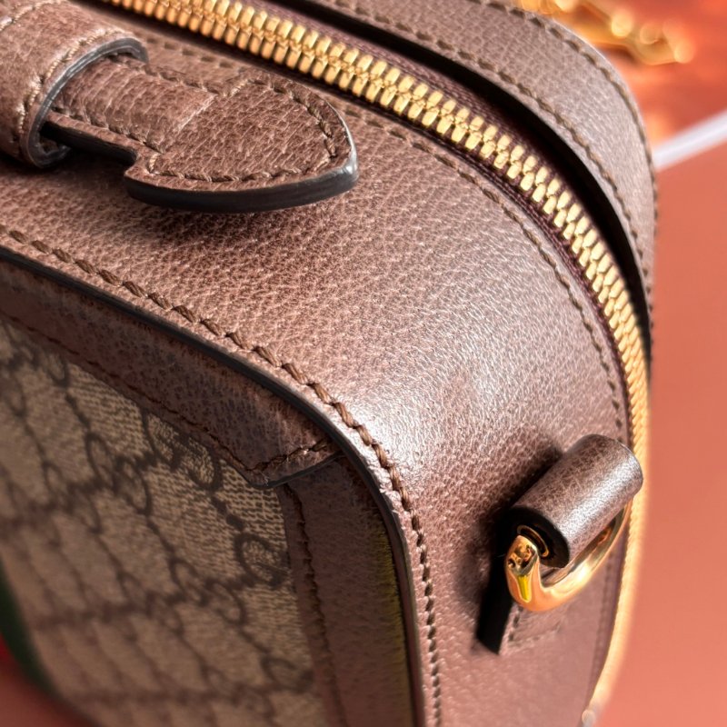 ::GUCCI:: 550622 經典Ophidia系列帆布印花綠紅綠織帶皮革飾邊拉鍊手提/斜背兩用包-13