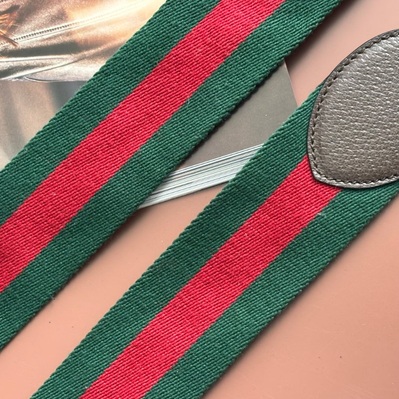 ::GUCCI:: 550622 經典Ophidia系列帆布印花綠紅綠織帶皮革飾邊拉鍊手提/斜背兩用包-22