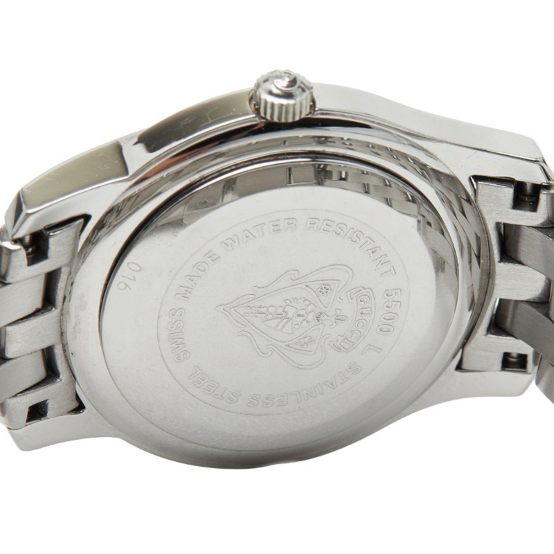 Gucci 5500L 石英腕錶,銀色錶盤,不鏽鋼錶殼,女款-3