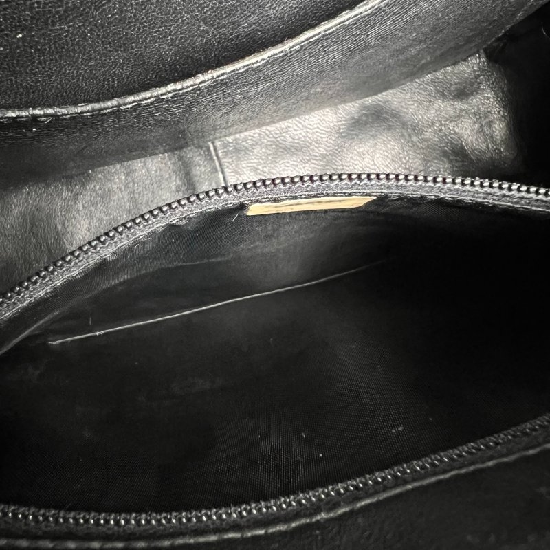 CHANEL VINTAGE菱格紋皮穿鍊相機包 黑-6