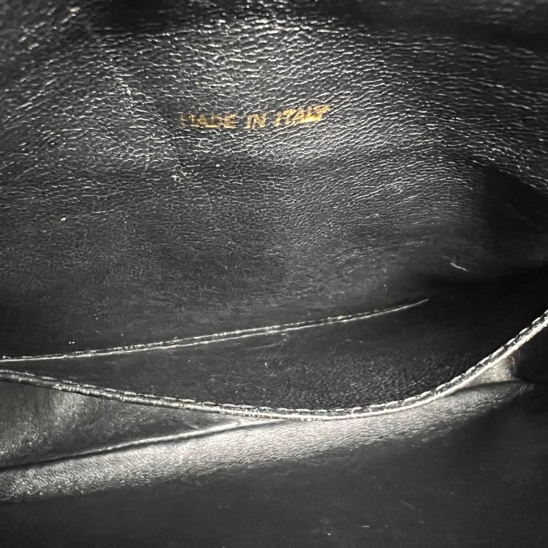 CHANEL VINTAGE菱格紋皮穿鍊相機包 黑-7