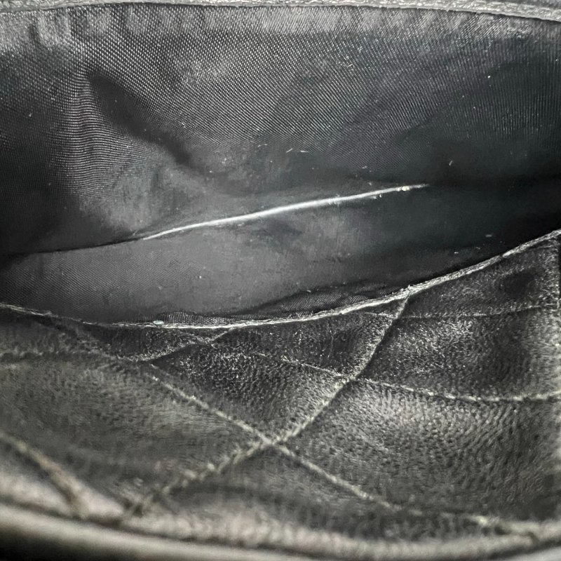 CHANEL VINTAGE菱格紋皮穿鍊相機包 黑-8