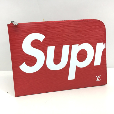 路易威登 M67722 Louis Vuitton x Supreme Epi Pochette Jour GM PO.JOUR SP EPI POCHETTE 皮革手拿包，紅色，男女皆宜