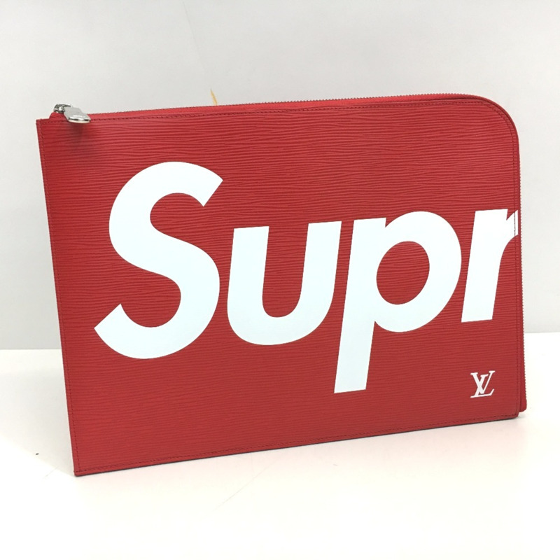 路易威登 M67722 Louis Vuitton x Supreme Epi Pochette Jour GM PO.JOUR SP EPI POCHETTE 皮革手拿包,紅色,男女皆宜-0