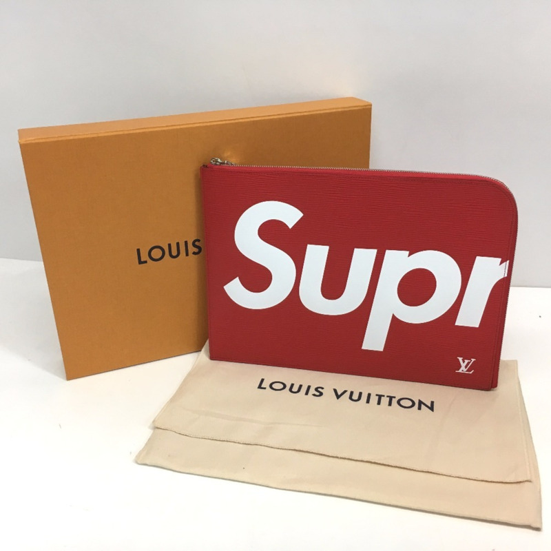 路易威登 M67722 Louis Vuitton x Supreme Epi Pochette Jour GM PO.JOUR SP EPI POCHETTE 皮革手拿包,紅色,男女皆宜-6