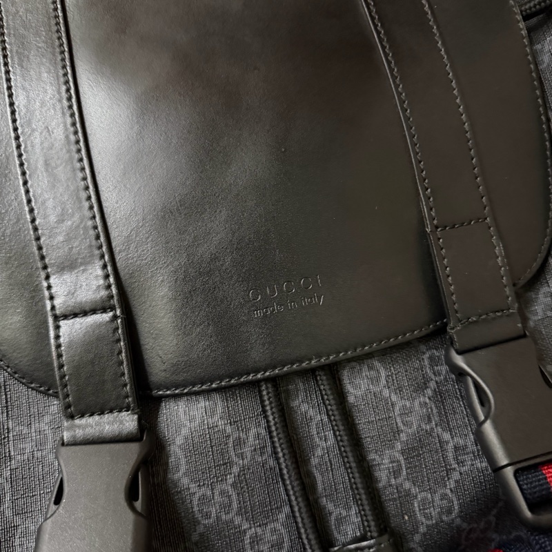 Gucci黑牛皮LOGO後背包(495563)-3