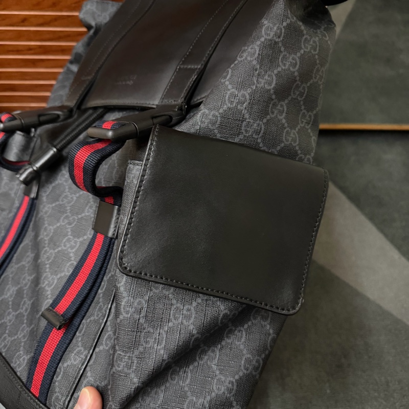 Gucci黑牛皮LOGO後背包(495563)-4