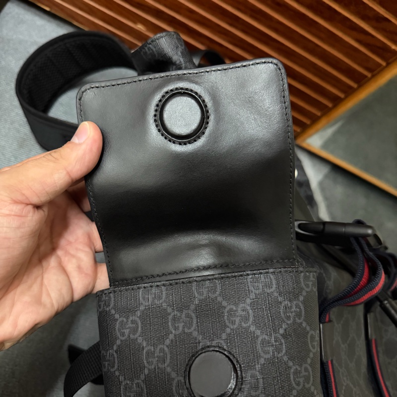 Gucci黑牛皮LOGO後背包(495563)-8