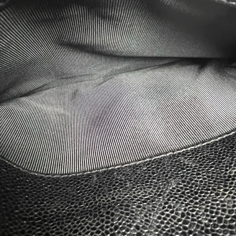 CHANEL VINTAGE荔枝皮TRIPLE LOGO金鍊托特包 黑-6