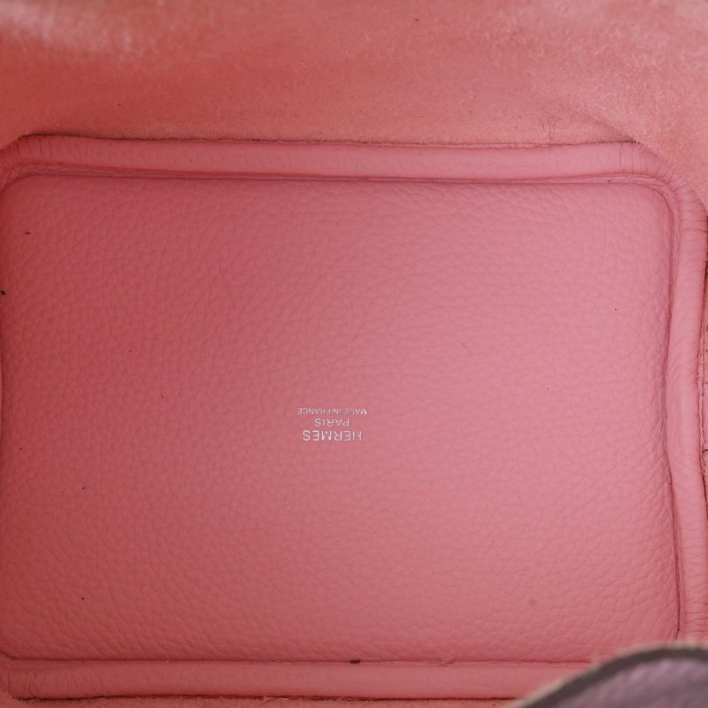 HERMES Picotin菜籃子183Q新櫻花粉TC皮B刻銀扣肩背包-2