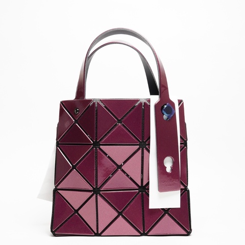 三宅一生 Carat 3x3手提包  鉑金酒紅色