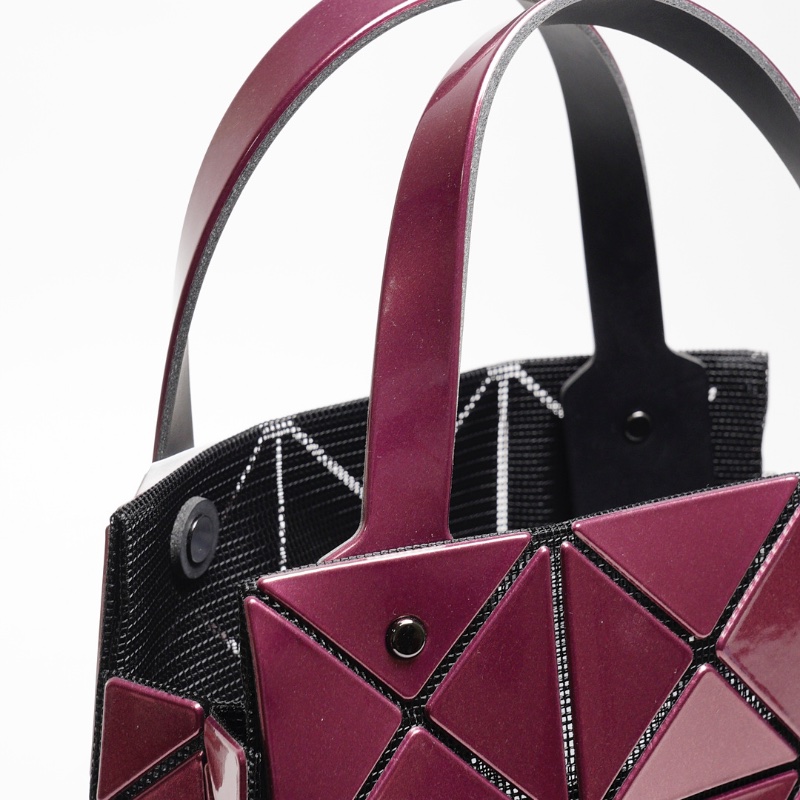 三宅一生 Carat 3x3手提包 鉑金酒紅色-4